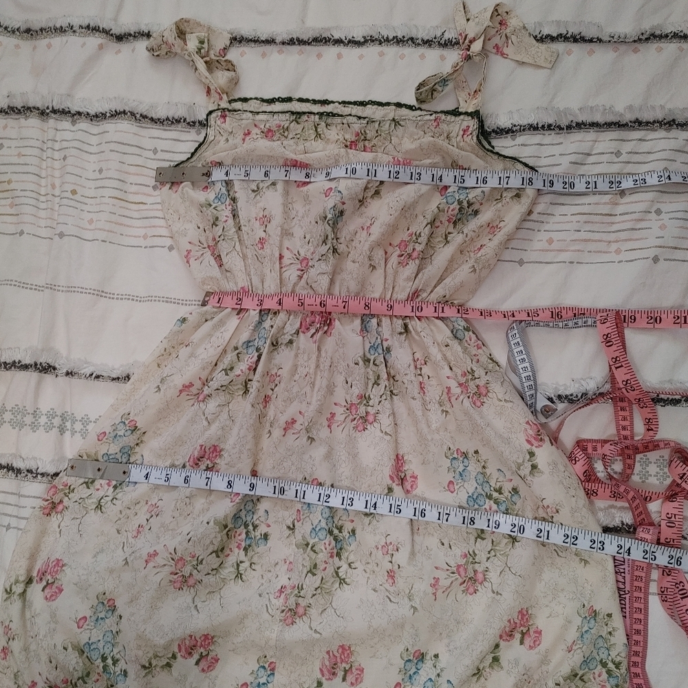 Vintage tie shoulder midi dress size M/L - Picture 10 of 11